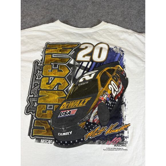 NASCAR Joe Gibbs Racing Shirt Mens 2XL White Matt Kenseth 20 DeWalt Camry Tee - Picture 6 of 7